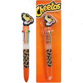 Cheetos Multicolor Pen in one with Topper - Multi Color Pens for Teens School, Retractable Ballpoint Pen Party Favors Perfect for Birthdays 10 Colors