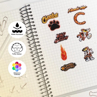 Cheetos Fun Stickers for Kids Classroom, Cute Puffy Stickers for Girls, Boys and Teens, Cool Decal Stickers, Party Favors