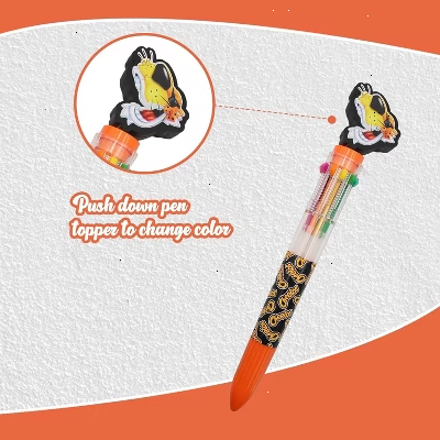 Cheetos Multicolor Pen in one with Topper - Multi Color Pens for Teens School, Retractable Ballpoint Pen Party Favors Perfect for Birthdays 10 Colors