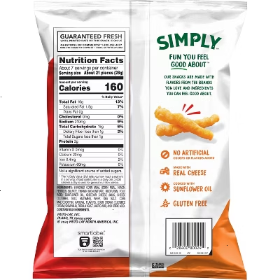 Cheetos Simply Crunchy White Cheddar Puffed Snacks - 6.5oz