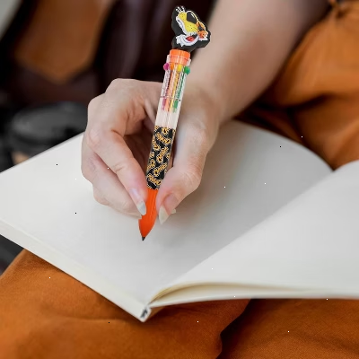 Cheetos Multicolor Pen in one with Topper - Multi Color Pens for Teens School, Retractable Ballpoint Pen Party Favors Perfect for Birthdays 10 Colors