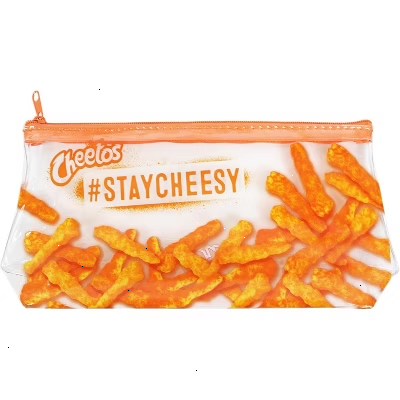 Cheetos Clear Pencil Case with Zipper, Cute Plastic Clear Kids Pencil Case Pouch for School, College