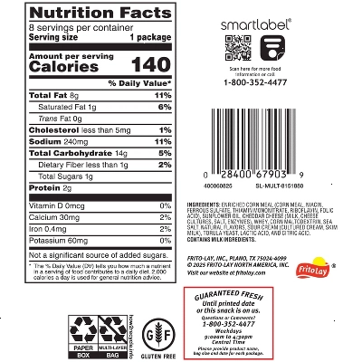 Cheetos Snack Pack Simply White Cheddar Puffs Multipack- 8ct/7oz