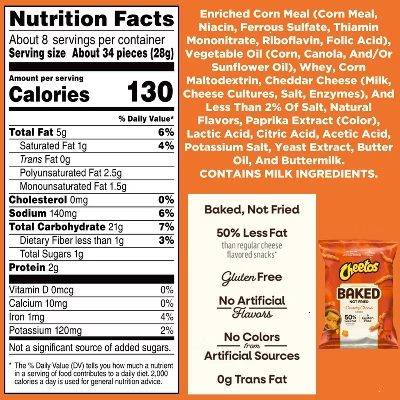 Cheetos Baked Crunchy Cheese Flavored Snack - 7.625oz