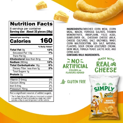 Cheetos Simply Puffs White Cheddar - 12oz