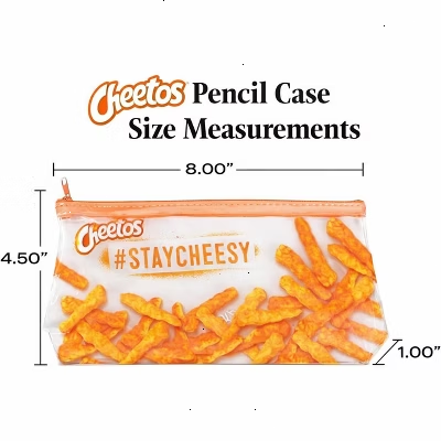 Cheetos Clear Pencil Case with Zipper, Cute Plastic Clear Kids Pencil Case Pouch for School, College