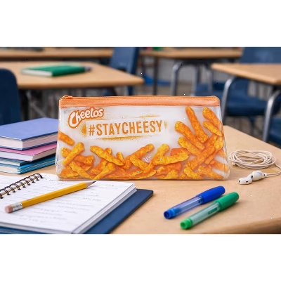 Cheetos Clear Pencil Case with Zipper, Cute Plastic Clear Kids Pencil Case Pouch for School, College
